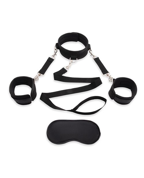 Lux Fetish Collar & Leash Set With Removeable Cuffs