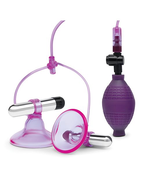 Lux Fetish Vibrating Nipple Suckers With Quick Release