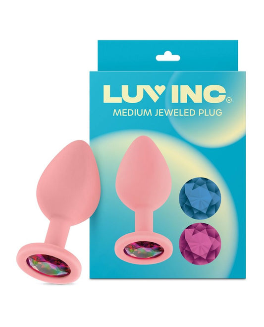 Luv Inc Jeweled Silicone Butt Plug With Three Stones