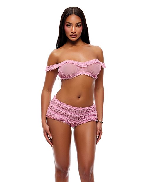 Forplay Soft Girl Era Sheer Mesh & Lace Bralette Set
