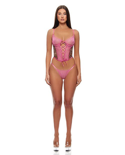 Forplay Animal Instincts Mesh Bustier & Panty