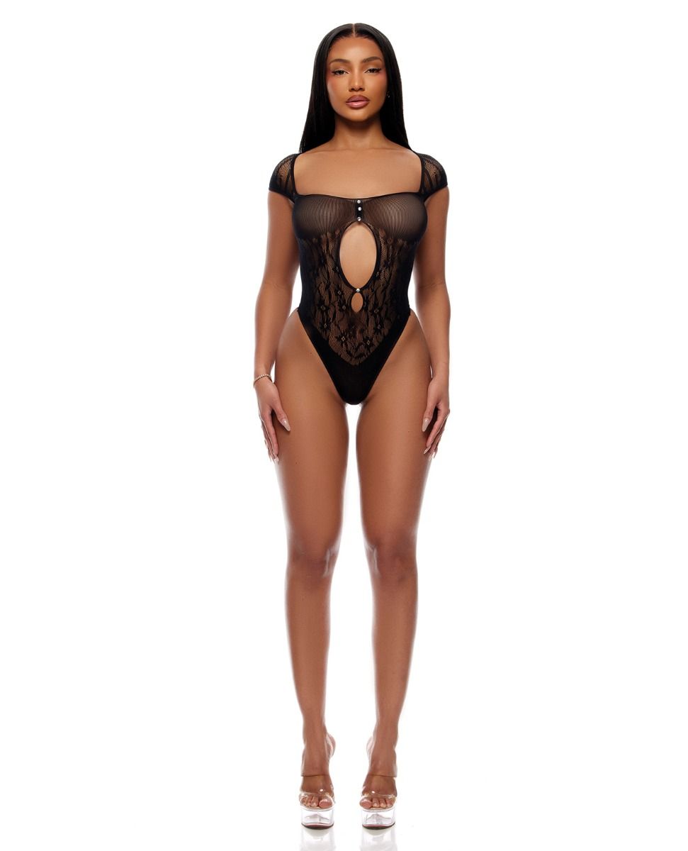 Forplay Cross Your Mind Seamless Teddy With Rhinestone Accents