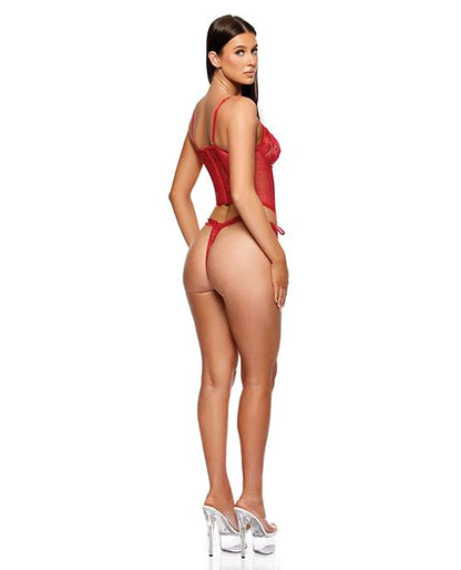 Forplay La Vie En Rose Embroidered Bustier With Panty