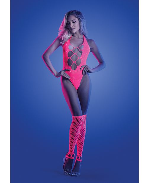 Glow Flashback Black Light Reactive Rhinestone Teddy