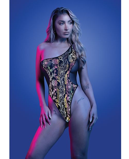 Glow Luminescent Flash Reflective Floral Print Teddy