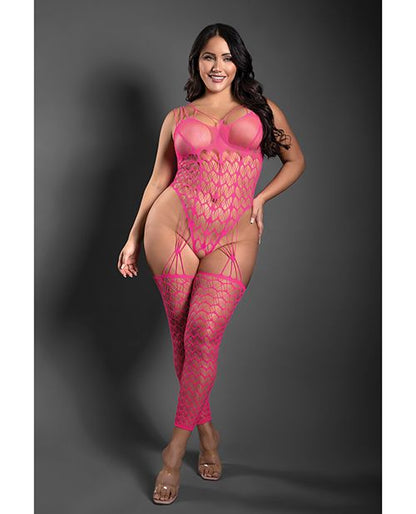 Sheer Next To You Crotchless Geometric Fishnet Teddy Bodystocking
