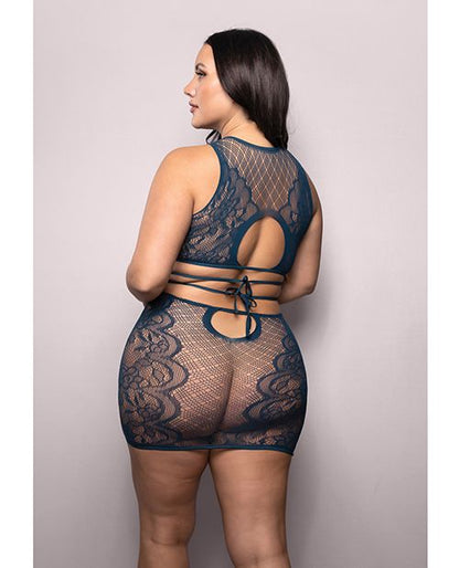 Vixen At Last Floral Lace Knit Tie Back Top With Skirt