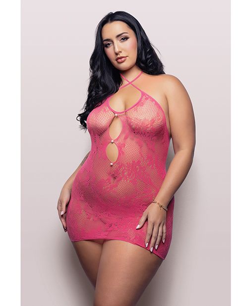 Vixen Call Me Baby Halter Dress With Pearl Details