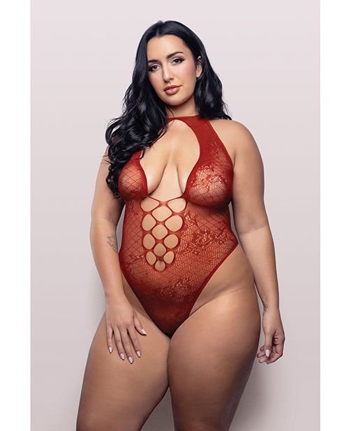 Vixen Just Kissed Plunge Halter Teddy