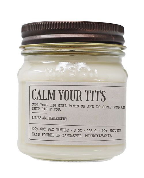 Sleazy Greetings Calm Your Tits Candle