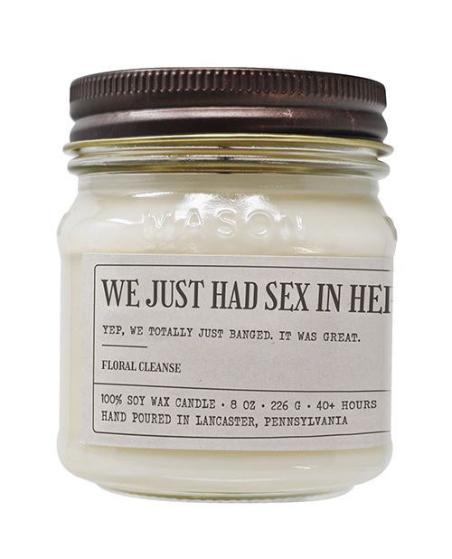 Sleazy Greetings We Just Had Sex In Here Candle