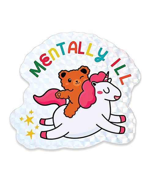 Sleazy Greetings Mentally Ill Shiny Glitter Sticker