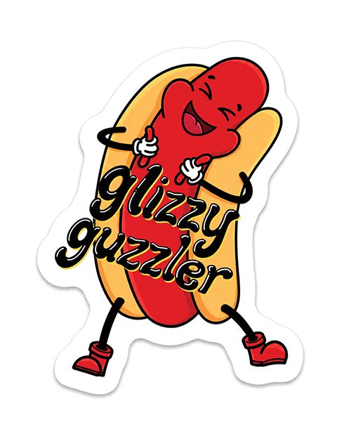 Sleazy Greetings Glizzy Guzzler Hotdog Sticker