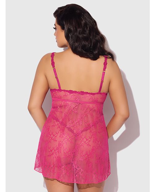 House of Desire Yvone Lace Babydoll With Front Closure & G-String