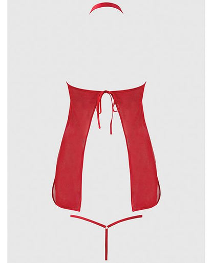 House of Desire Dragon Mesh & Applique Chemise With G-String