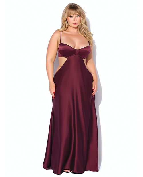 House of Desire Brigeta Satin Cut Out Long Dress