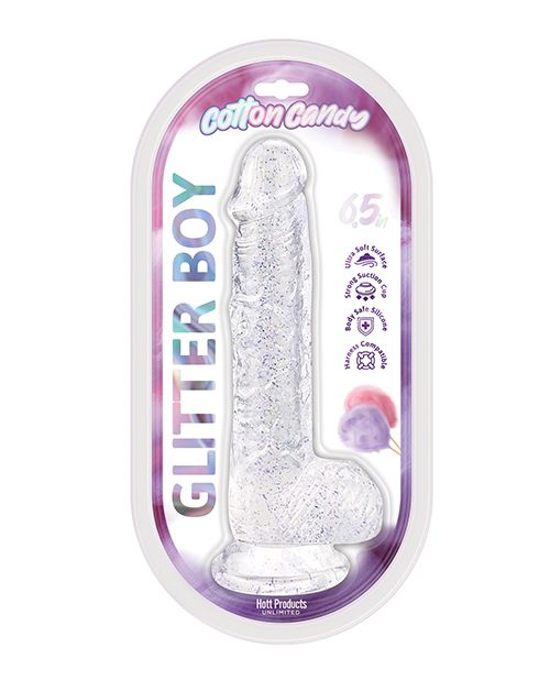 Cotton Candy Glitter Boy 6 Inch Suction Cup Dildo