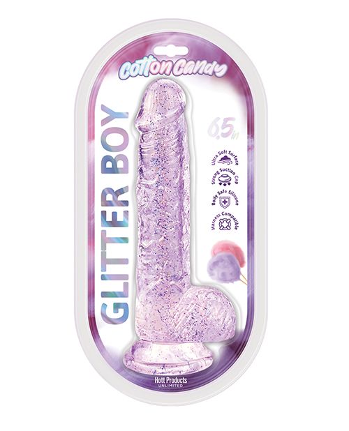 Cotton Candy Glitter Boy 7 Inch Suction Cup Dildo