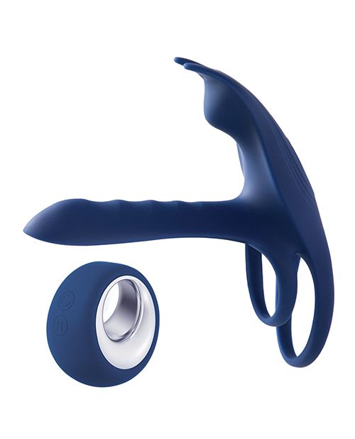 Honey Play Box Blue Fox Vibrating Girth Enhancer Penis Sleeve