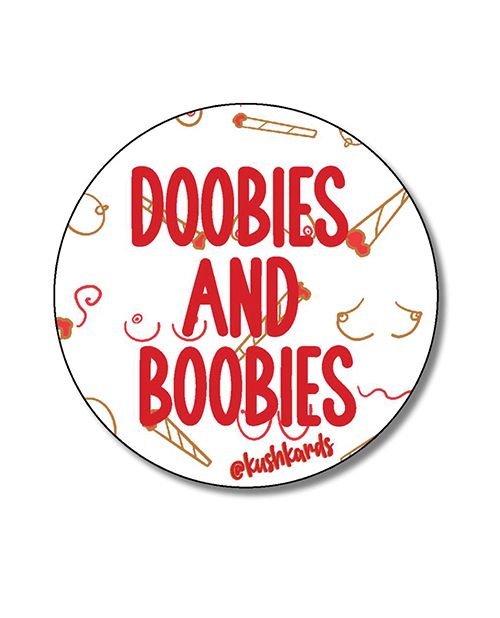 Kush Kards Doobies and Boobies Sticker