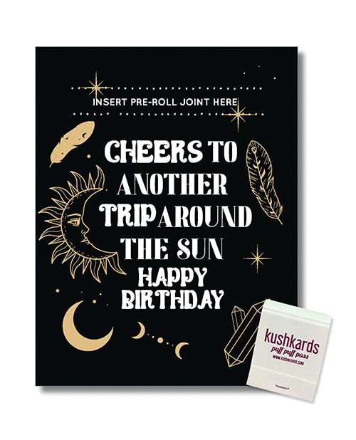 Kush Kards Cheers to Another Trip Greeting Card With Matchbook