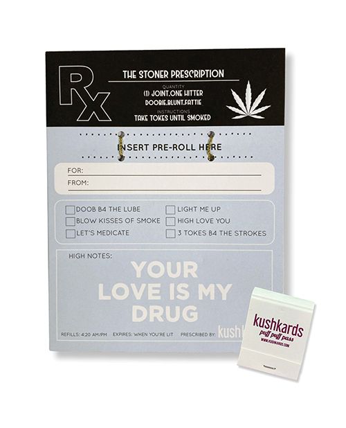 Kush Kards The Stoner Prescription Greeting Card With Matchbook