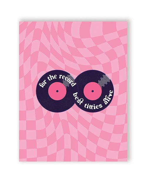 Naughty Kards For the Record Best Titties Alive Greeting Card