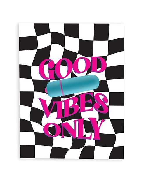 Naughty Kards Good Vibes Only Greeting Card With Mini Vibe and Towelette