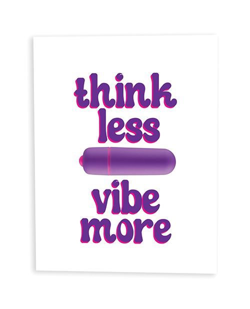 Think Less, Vibe More Naughty Greeting Card With Mini Vibe and Towelette