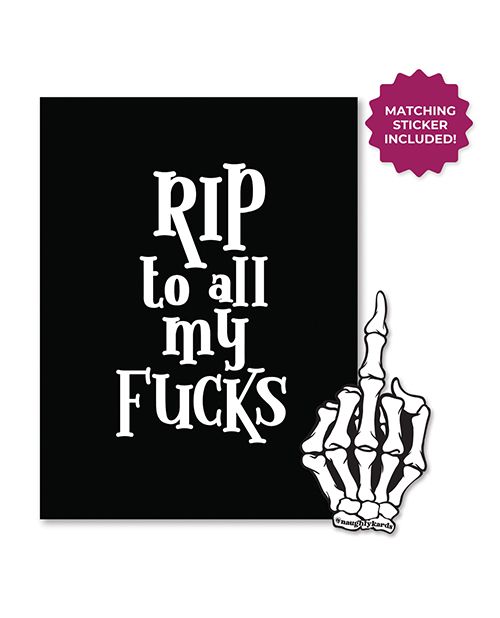 Kush Kards Halloween Rip Fucks Greeting Card With Sticker