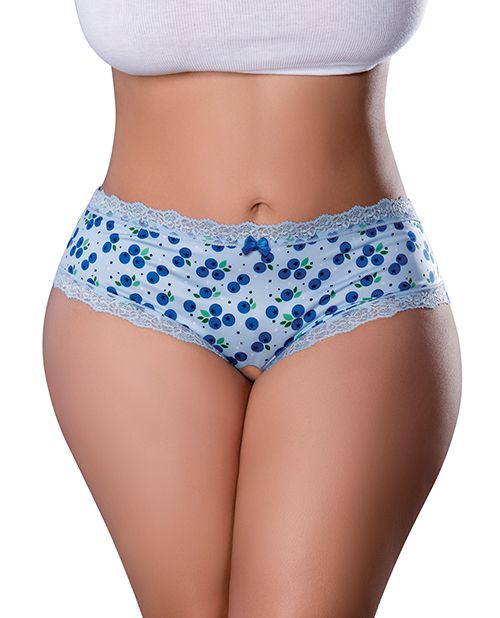 Exposed Sweet Treats Crotchless Boy Short With Blueberry Lube