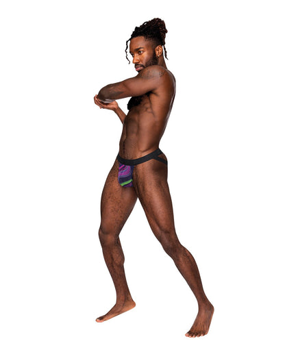 Male Power Galactic Sheer Poly Spandex Strappy Ring Jock Underwear