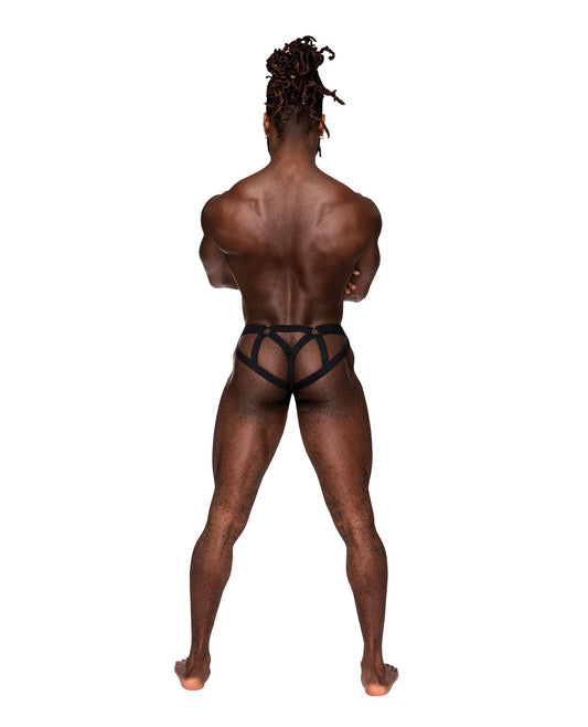 Male Power Galactic Sheer Poly Spandex Strappy Ring Jock Underwear