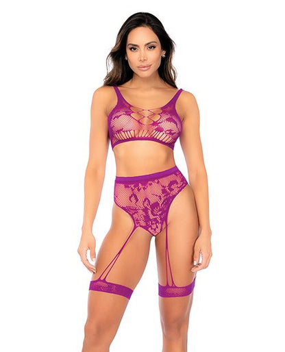 Mapale Floral Fishnet 2 Piece Set