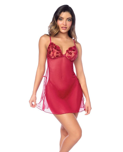 Mapale Luxe Babydoll With Adjustable Straps & G-String