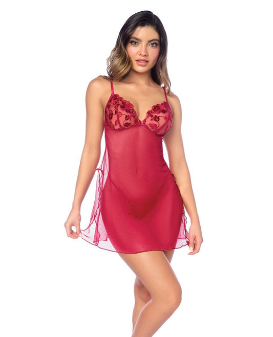 Mapale Luxe Babydoll With Adjustable Straps & G-String