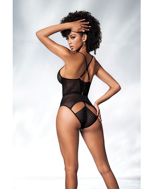 Mapale Mesh Cut Out Strappy Bodysuit