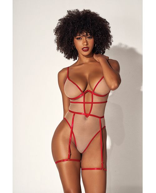 Mapale Underwire Bodysuit With Cut Out Heart Back