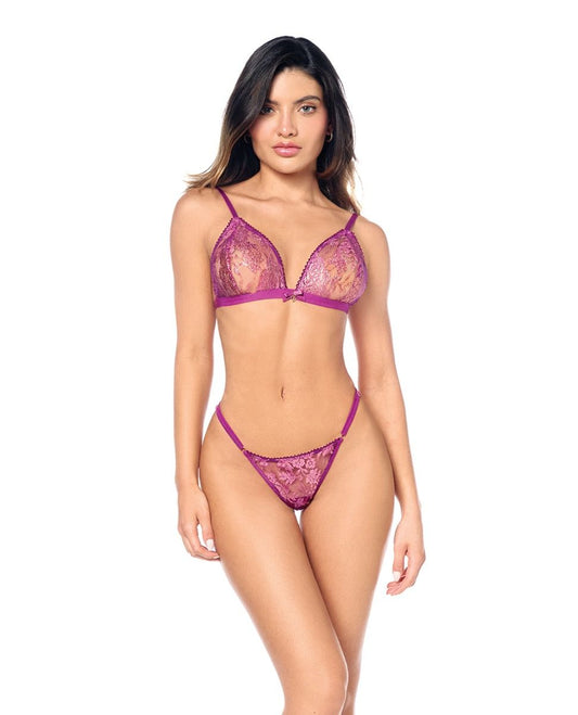 Mapale Sheer Lace Triangle Top With Panty