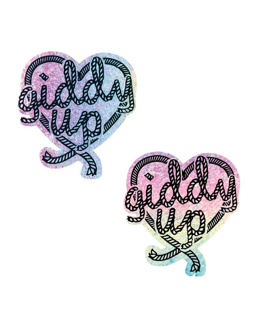 Nipztix Giddy Up Heart Reflective Pasties