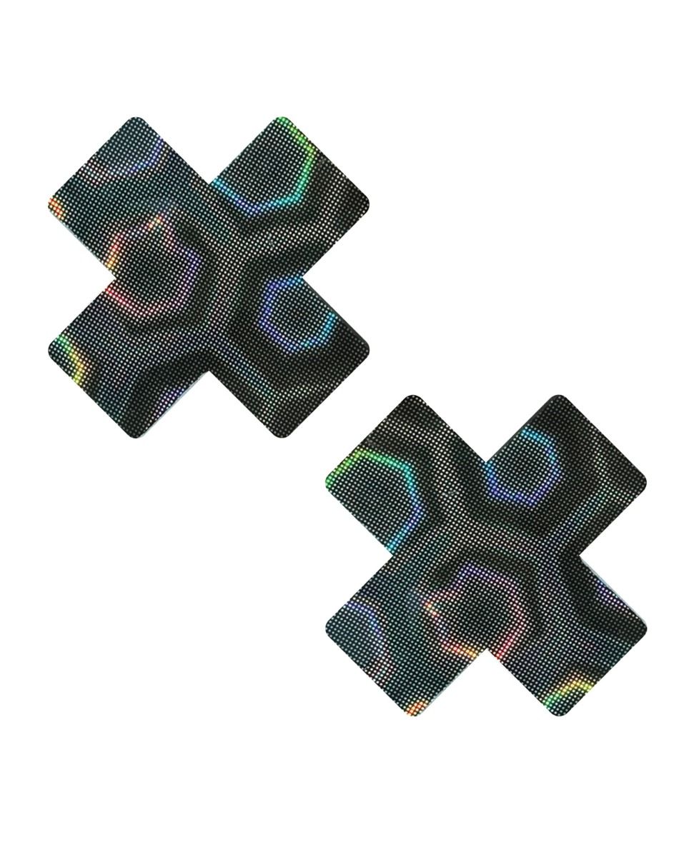 Nipztix Holographic X Factor Pasties-Black
