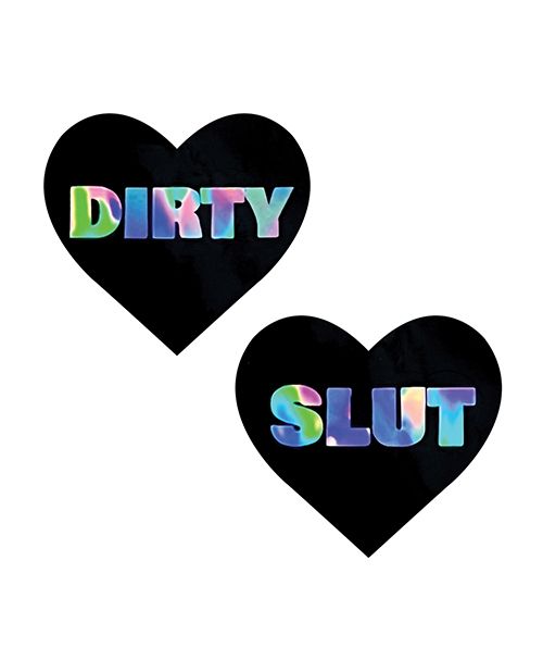 Nipztix Holographic Dirty Slut Heart Pasties