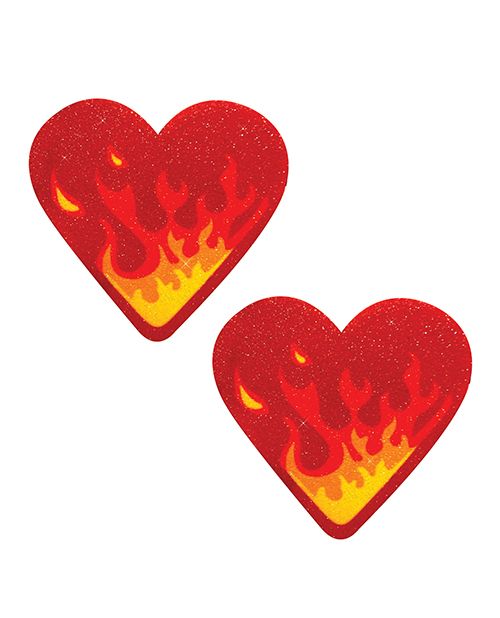 Nipztix Glitter Flaming Heart Pasties