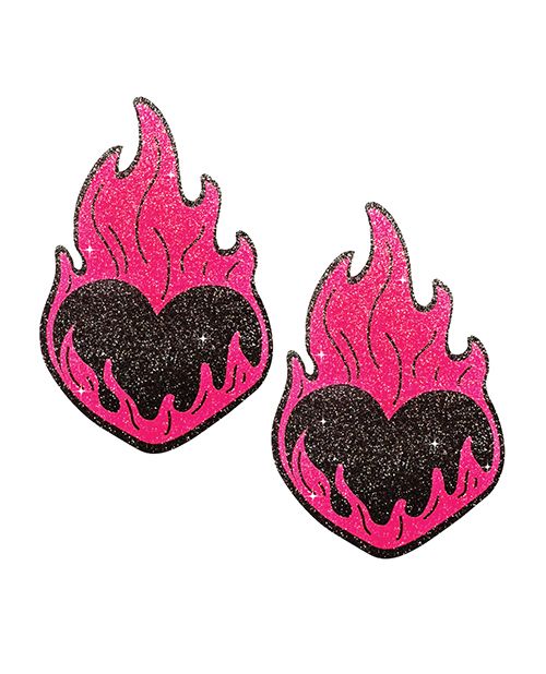 Nipztix Flaming Heart Glitter Pasties