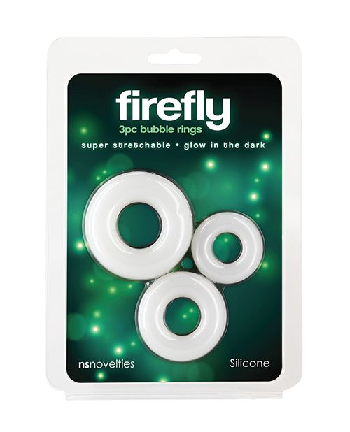 Firefly Glow in the Dark Bubble Cock Ring Trio