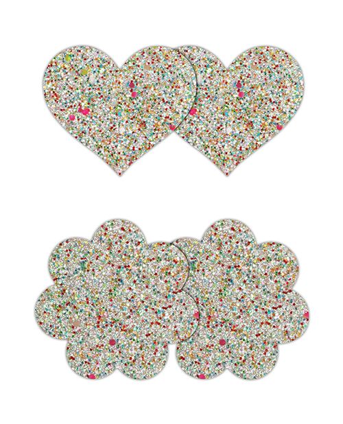 Pretty Pasties Heart & Flower Glow in the Dark Pasties-2 Pair