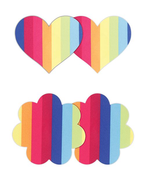 Pretty Pasties Pride Heart & Flower Rainbow Pasties-2 Pair
