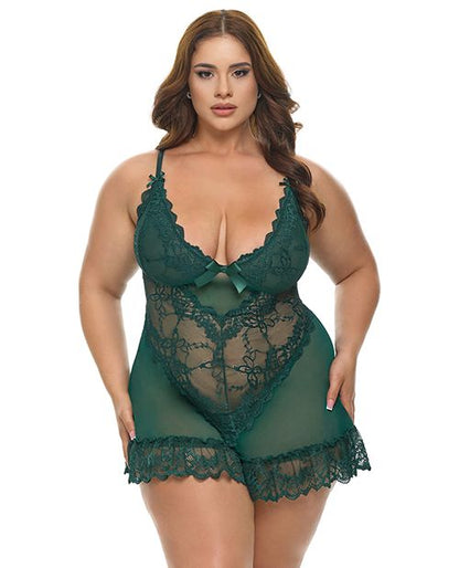 Oh La La Cheri Valentine Lacey Babydoll With G-String