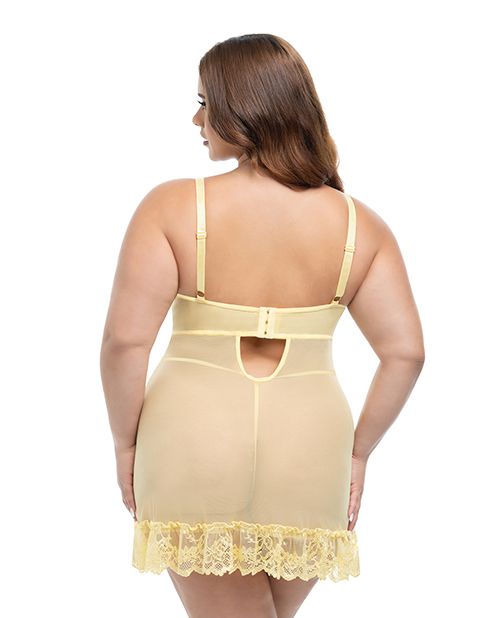 Oh La La Cheri Valentine Lacey Babydoll With G-String