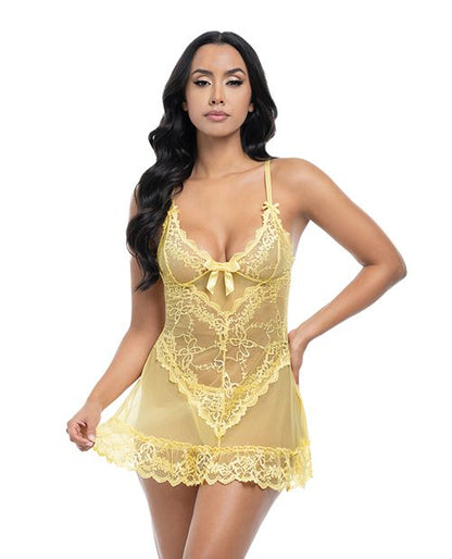 Oh La La Cheri Valentine Lacey Babydoll With G-String